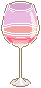 A pink wine glass filled with rose.